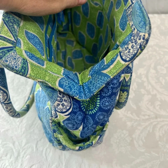 Vera Bradley "Doodle Daisy" Frame Purse Blue Floral Medium Size - Picture 8 of 10